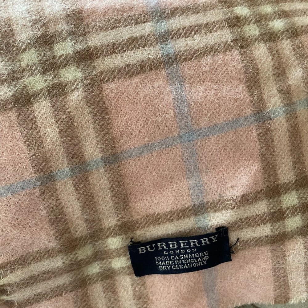 Burberry Cashmere Scarf Pink Plaid